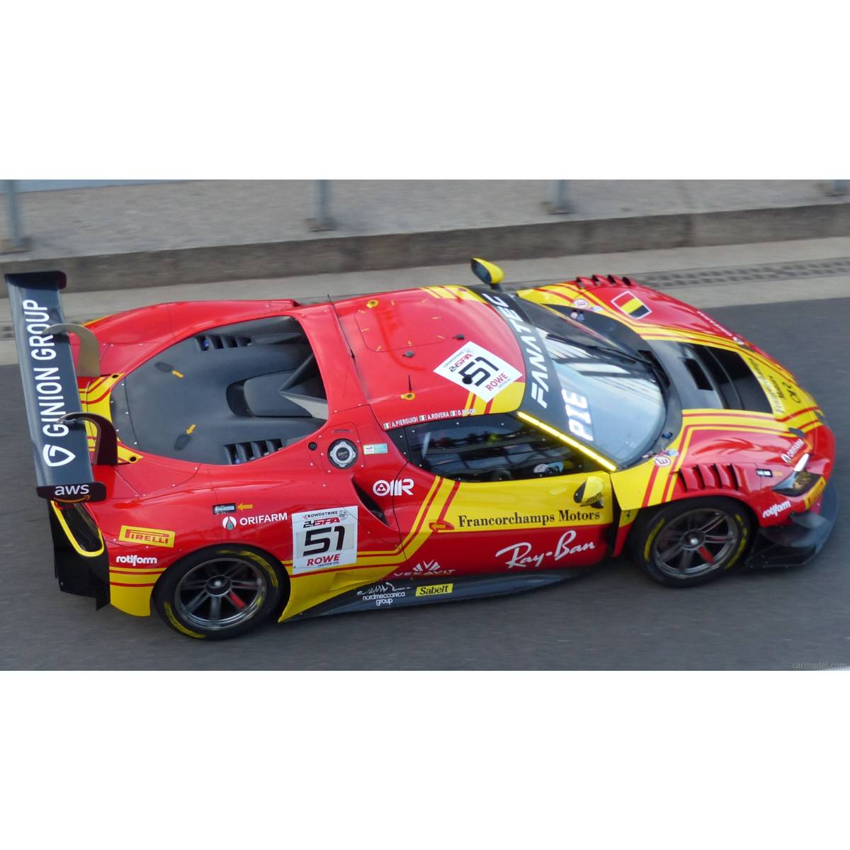 Ferrari 296 GT3 No.51 AF Corse - Francorchamps Motors - 2nd 24H Spa 2024 - A. Rovera – D. Rigon – A. Pier Guidi - 1:18 Scale Resin Model Car