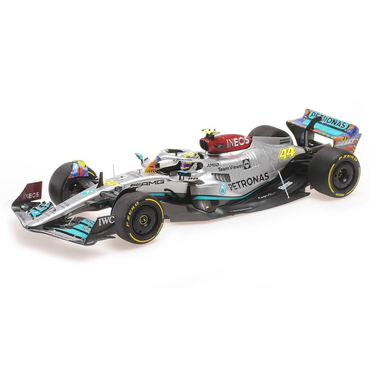 MERCEDES-AMG PETRONAS FORMULA ONE TEAM F1 W13 E PERFORMANCE - LEWIS HAMILTON - MIAMI GP 2022 - 1:18 Scale Diecast Model Car