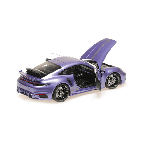 Porsche 911 (992) Turbo S Coupe Sports Design 2021 - Viola - 1:18 Scale Diecast Model Car