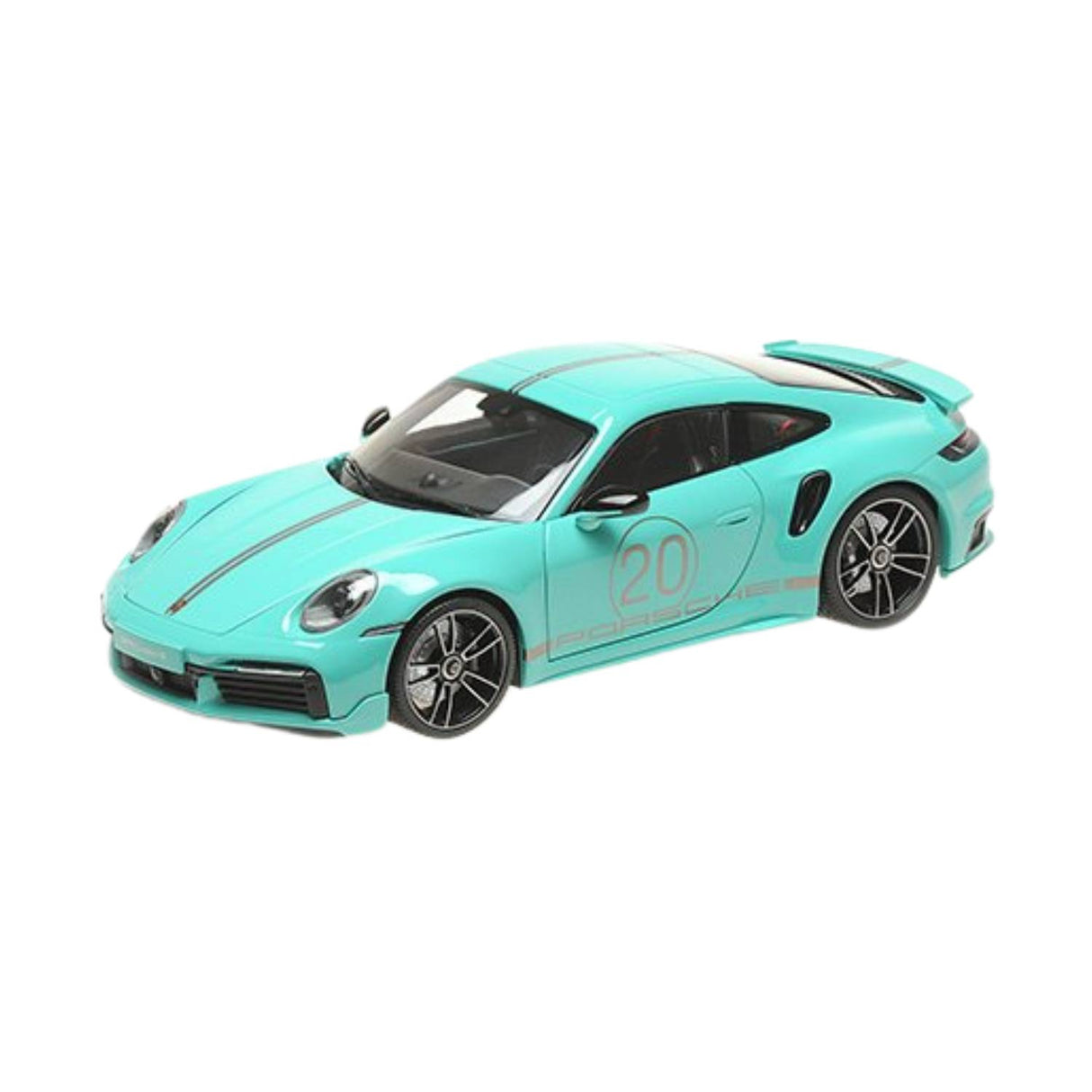 Porsche 911 (992) Turbo S Coupe Sports Design 2021 Green - 1:18 Scale Model Car