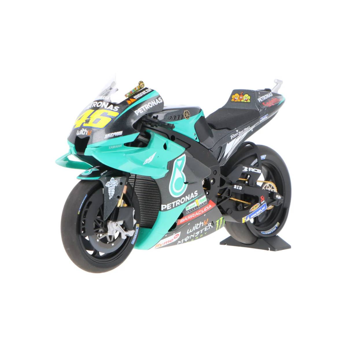 YAMAHA YZR-M1 - TEAM PETRONAS YAMAHA SRT - VALENTINO ROSSI - TEST QATAR 2021 - 1:12 Scale Diecast Model Motorcycle