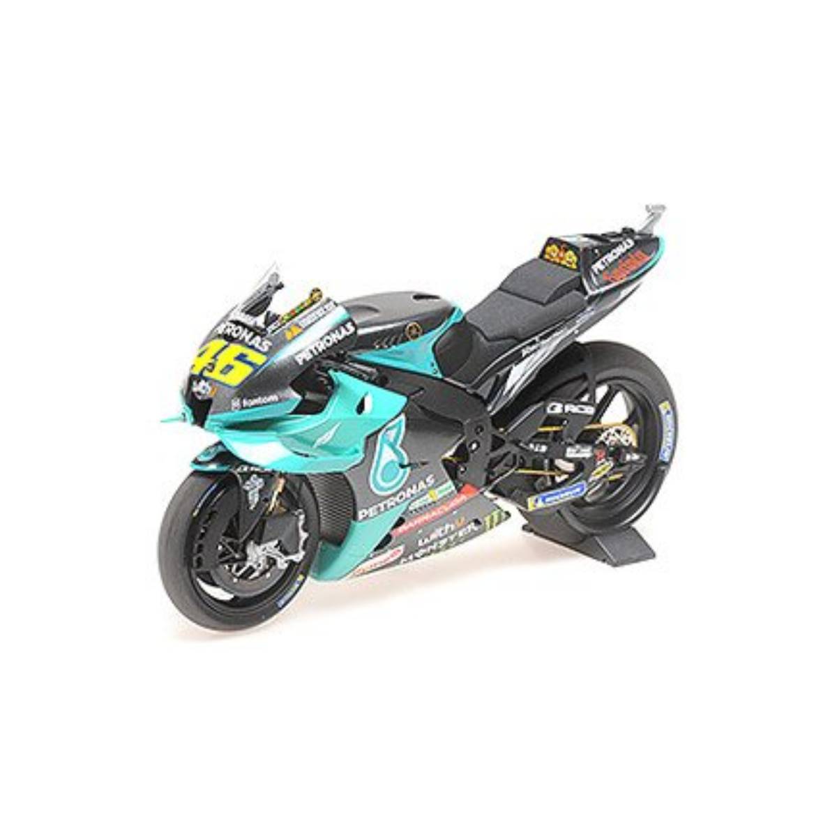 YAMAHA YZR-M1 - TEAM PETRONAS YAMAHA SRT - VALENTINO ROSSI - VALENCIA MOTOGP 2021 - L. RACE OF VR46 - 1:12 Scale Diecast Model Motorcycle