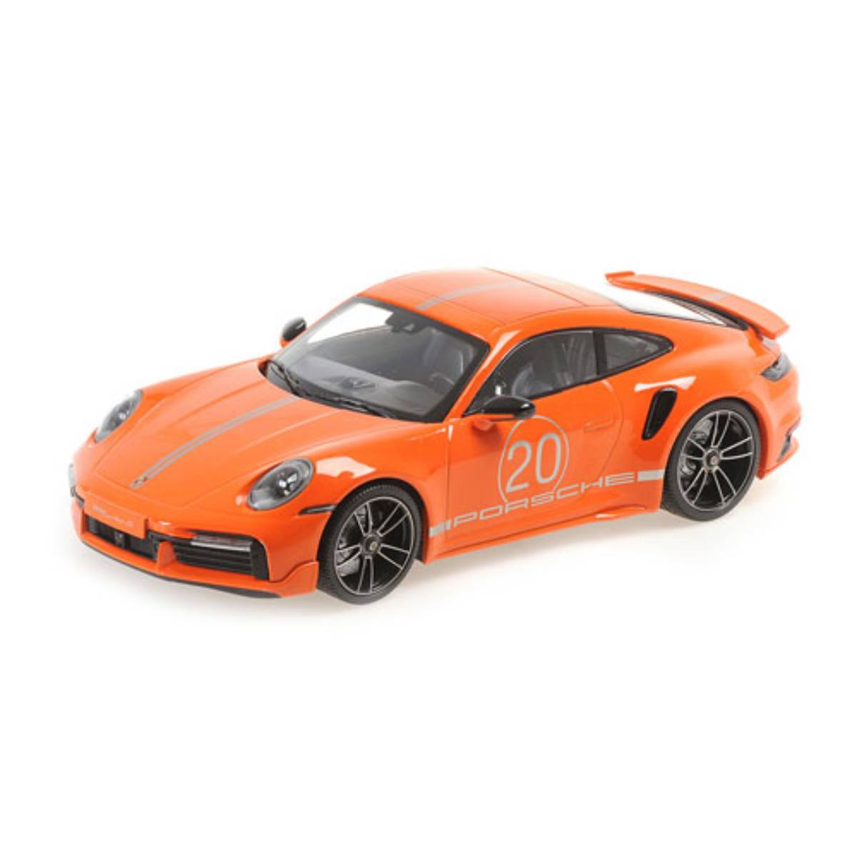 PORSCHE 911 (992) TURBO S COUPE SPORT DESIGN - 2021 - ORANGE - 1:18 Scale Diecast Model Car