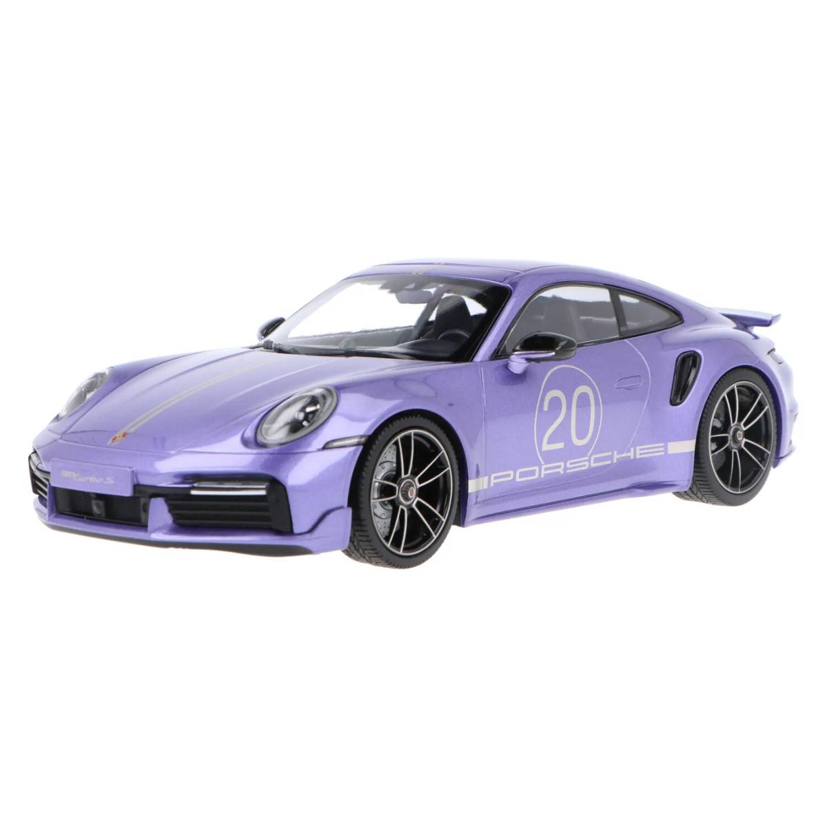 PORSCHE 911 (992) TURBO S COUPE SPORT DESIGN - 2021 - VIOLA - 1:18 Scale Diecast Model Car