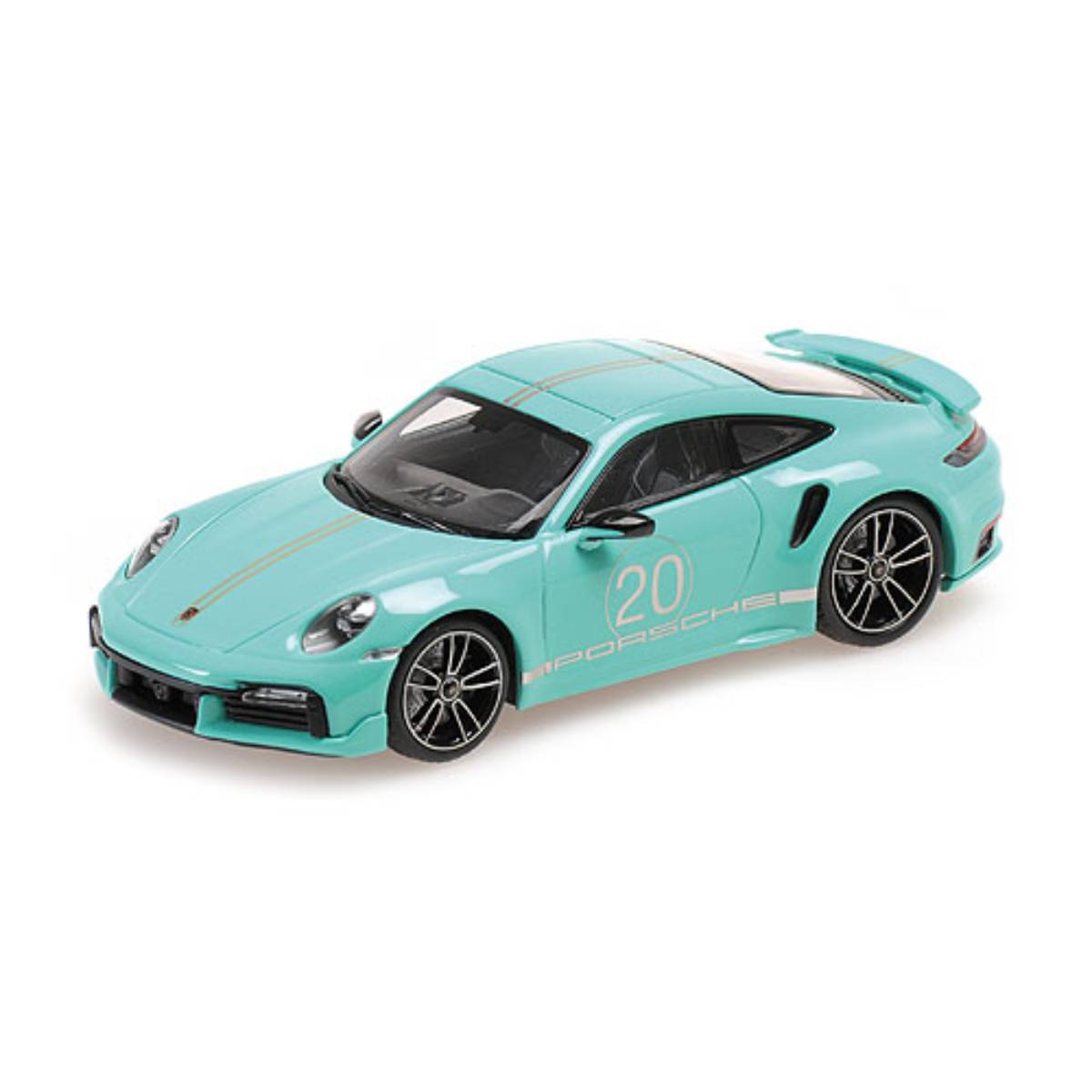 PORSCHE 911 (992) TURBO S COUPE SPORT DESIGN - 2021 - GREEN - 1:18 Scale Diecast Model Car