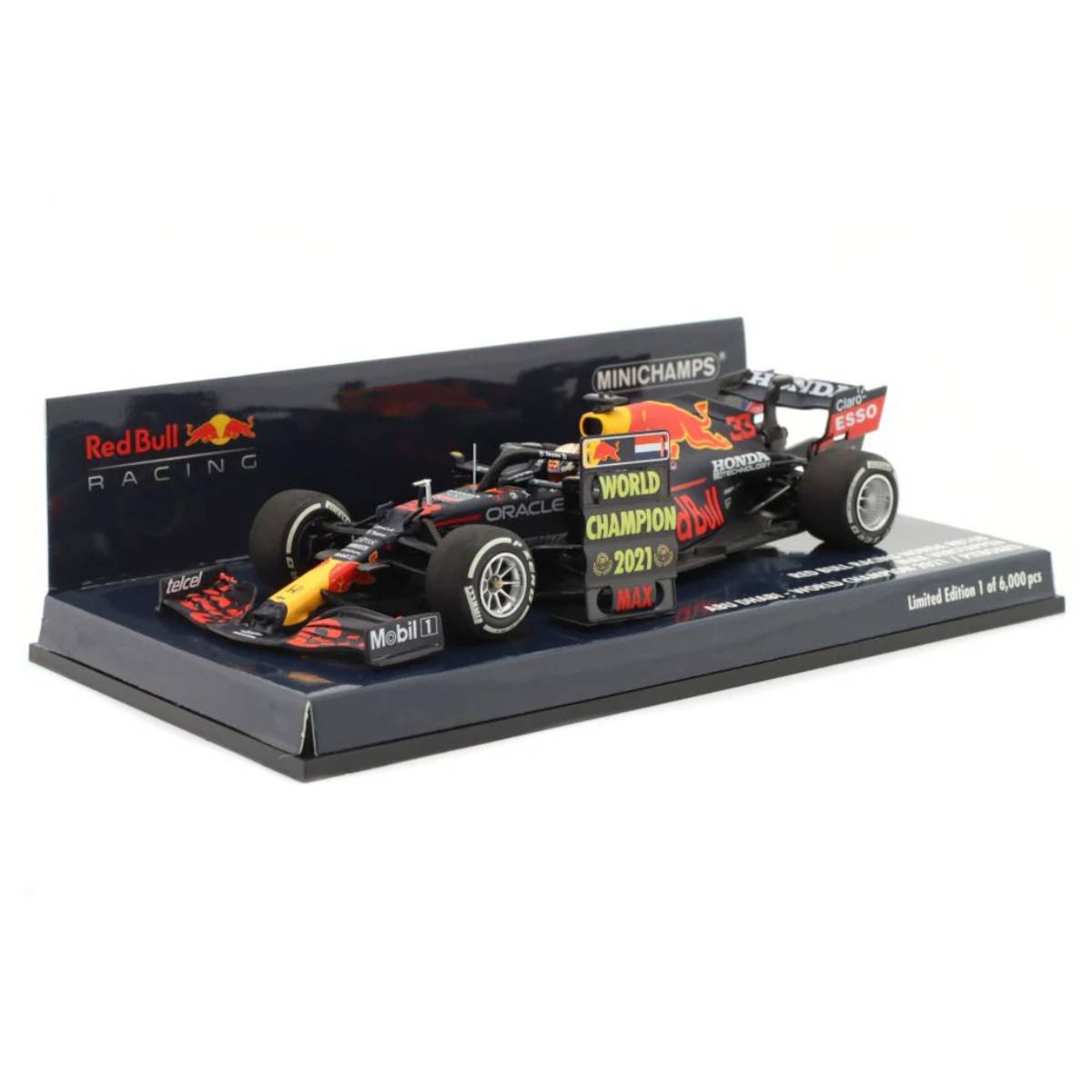 RED BULL RACING HONDA RB16B - MAX VERSTAPPEN - WINNER ABU DHABI GP 2021 W/PITBOARD - WC 2021 - 1:43 Scale Diecast Model Car