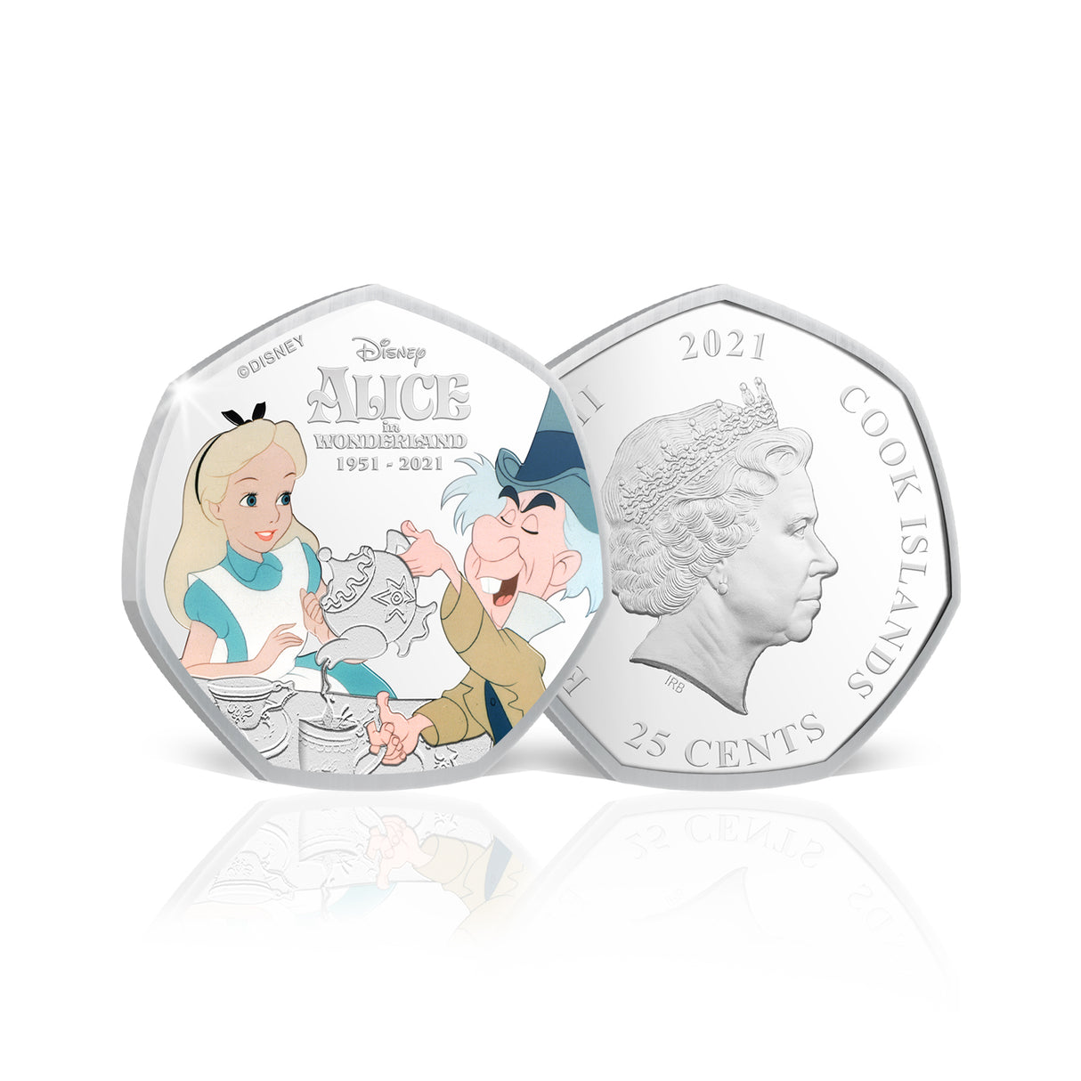 Alice in Wonderland 70th Anniversary 2021 25c More Tea? Silver-plated Prooflike Coin