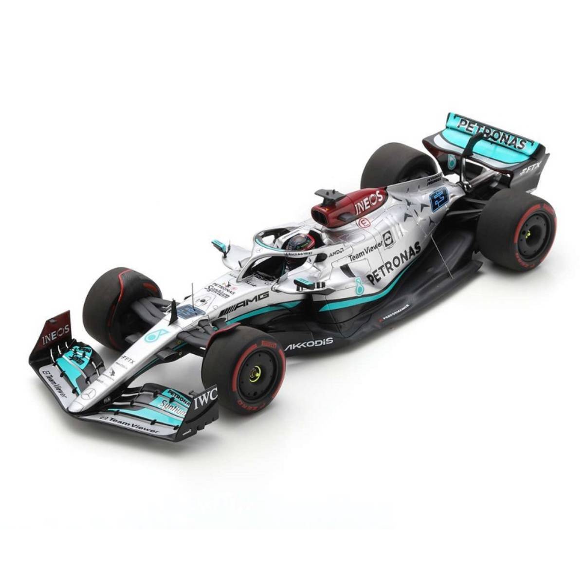 Mercedes-AMG Petronas F1 W13 E Performance No.63 Mercedes-AMG Petronas F1 Team - 4th Bahrain GP 2022 - George Russell - 1:18 Scale Resin Model Car