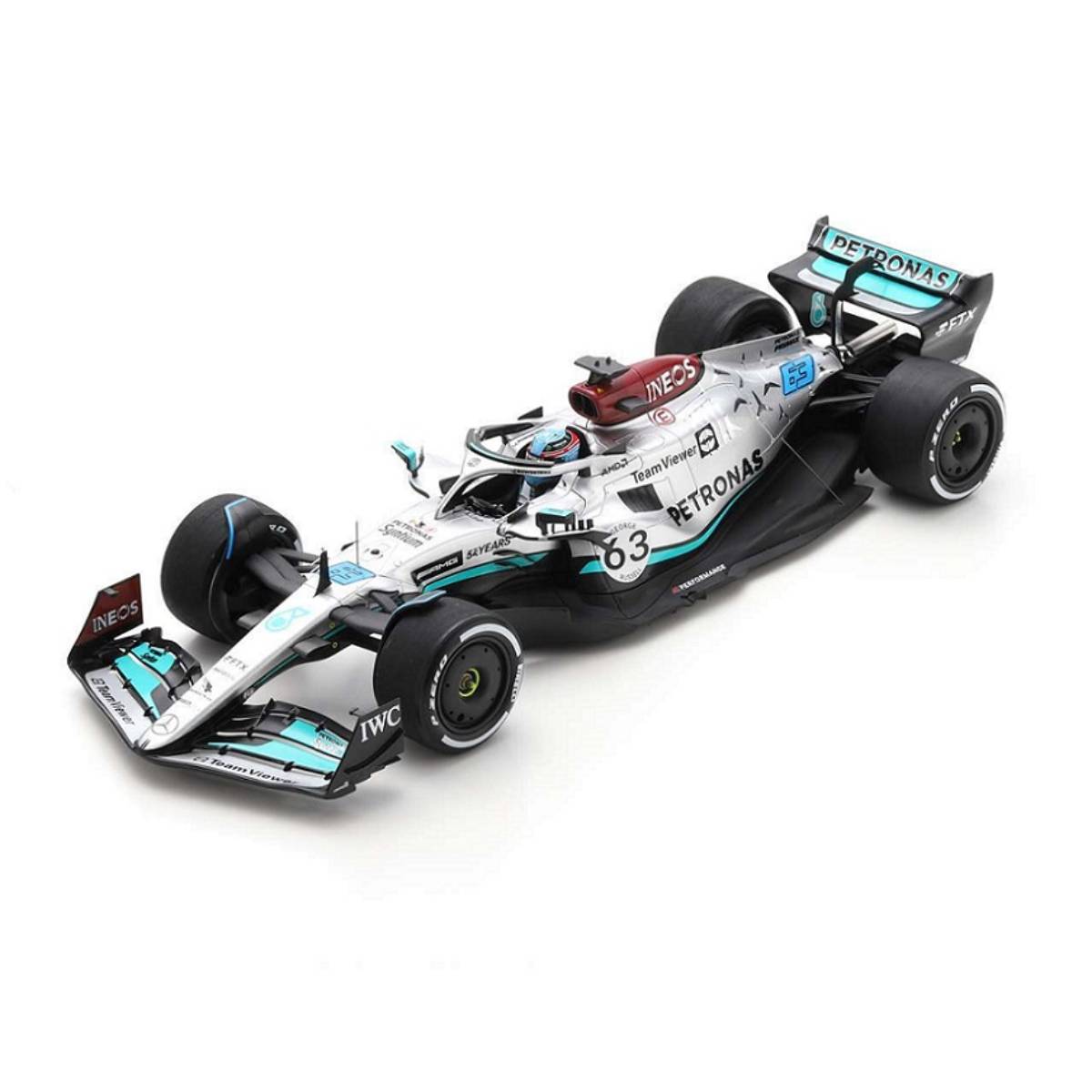 Mercedes-AMG Petronas F1 W13 E Performance No.63 Mercedes-AMG Petronas F1 Team - 4th Belgian GP 2022 - George Russell - 1:18 Scale Resin Model Car