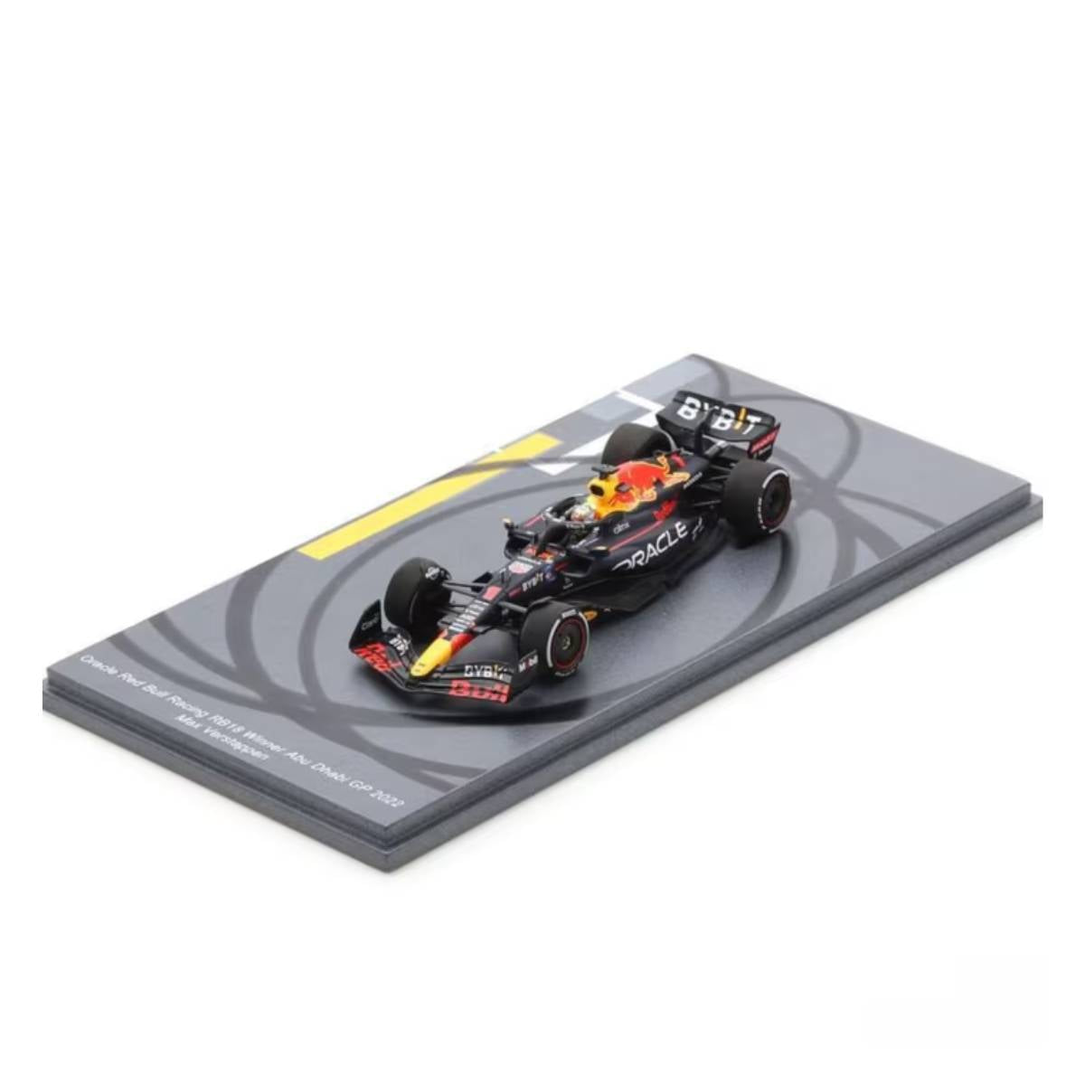 Oracle Red Bull Racing RB18 No.1 - Winner Abu Dhabi 2022 - Max Verstappen.  (With tyre marks).  With Acrylic Cover - 1:18 Scale Resin Model Car