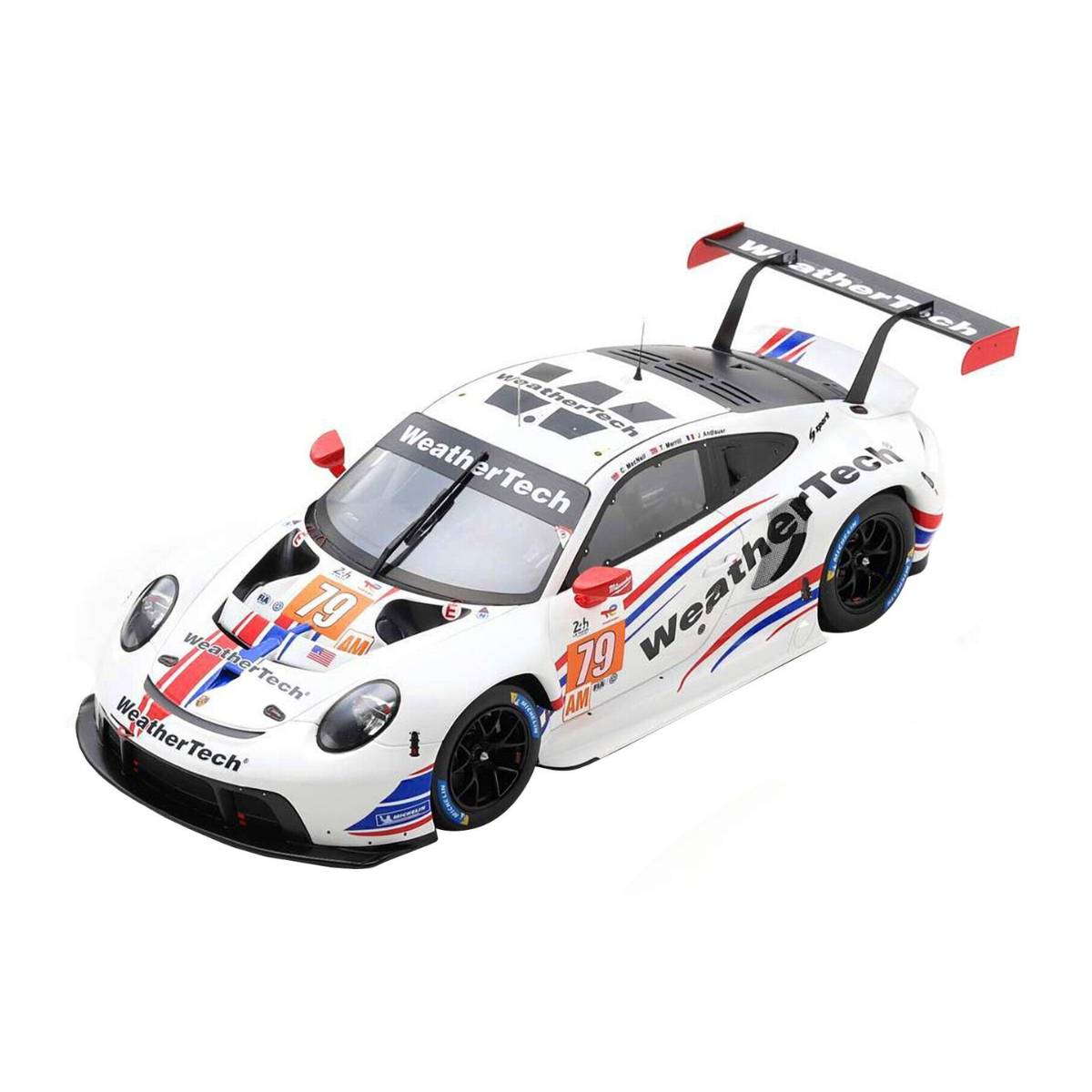 Porsche 911 RSR-19 No.79 WeatherTech Racing - 2nd LMGTE Am 24H Le Mans 2022 - C. MacNeil - J. Andlauer - T. Merrill.  With Acrylic Cover - 1:18 Scale Resin Model Car