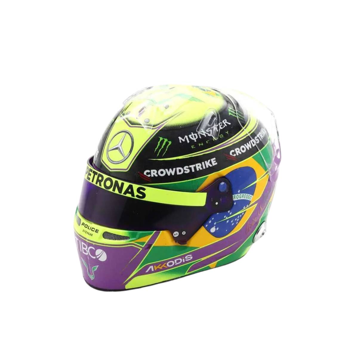 Mercedes-AMG Petronas F1 Helmet - Brazilian GP 2022 - Lewis Hamilton - 1:5 Scale Resin Model Helmet