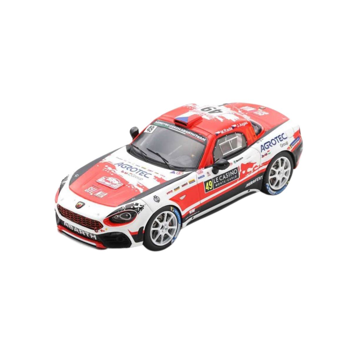 Abarth 124 Rally RGT No.49 Rally Monte Carlo 2022 - Martin Rada - Jaroslav Jugas - 1:43 Scale Resin Model Car