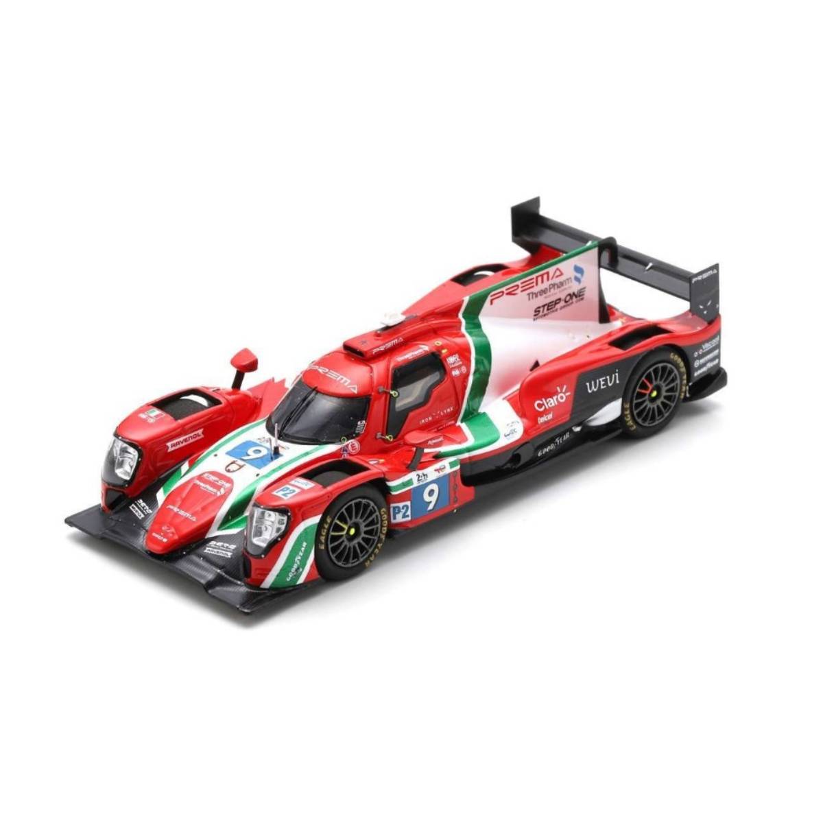 Oreca 07 - Gibson No.9 PREMA ORLEN Team - 2nd LMP2 class 24H Le Mans 2022 - R. Kubica - L. DelÃ©traz - L. Colombo - 1:43 Scale Resin Model Car