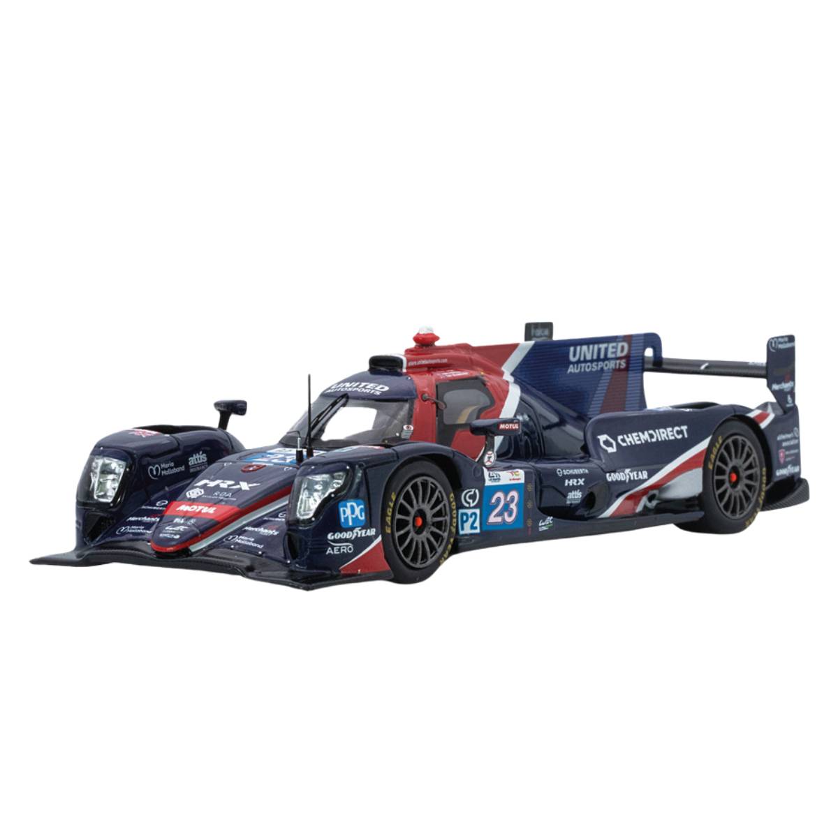 Oreca 07 - Gibson No.23 United Autosports USA - 10th 24H Le Mans 2022 - A. Lynn - O. Jarvis - J. Pierson - 1:43 Scale Resin Model Car