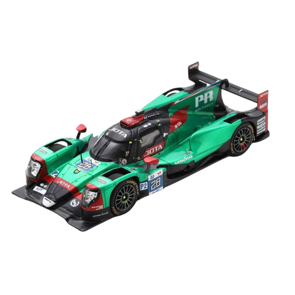 Oreca 07 - Gibson No.28 JOTA - 3rd LMP2 class 24H Le Mans 2022 - O. Rasmussen - E. Jones - J. Aberdein - 1:43 Scale Resin Model Car