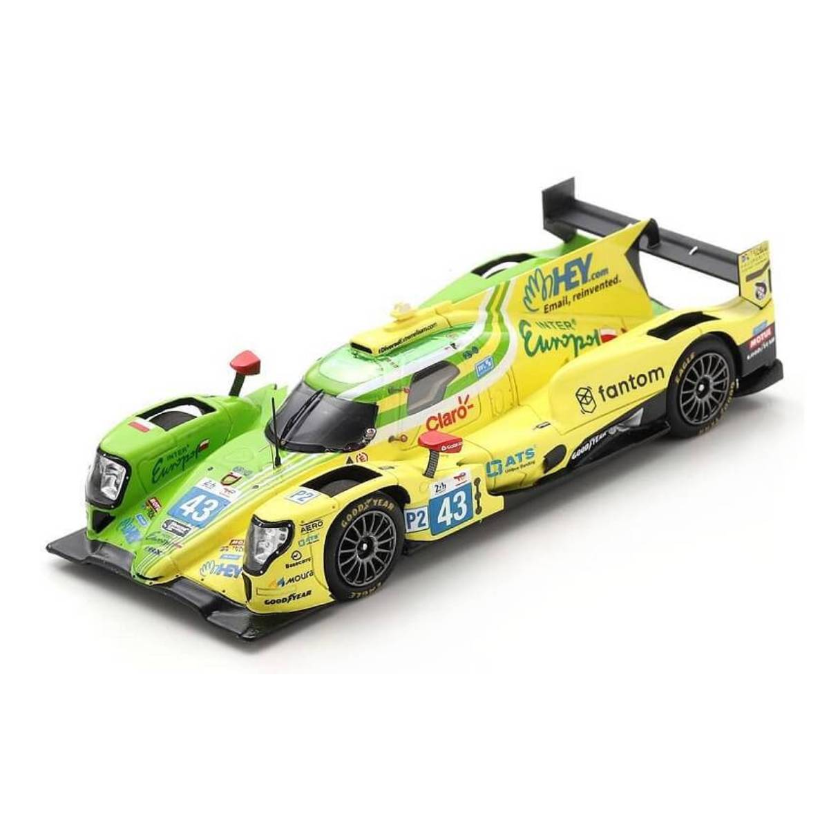 Oreca 07 - Gibson No.43 Inter Europol Competition - 24H Le Mans 2022 - D. Heinemeier-Hansson - F. Scherer - P. Fittipaldi - 1:43 Scale Resin Model Car