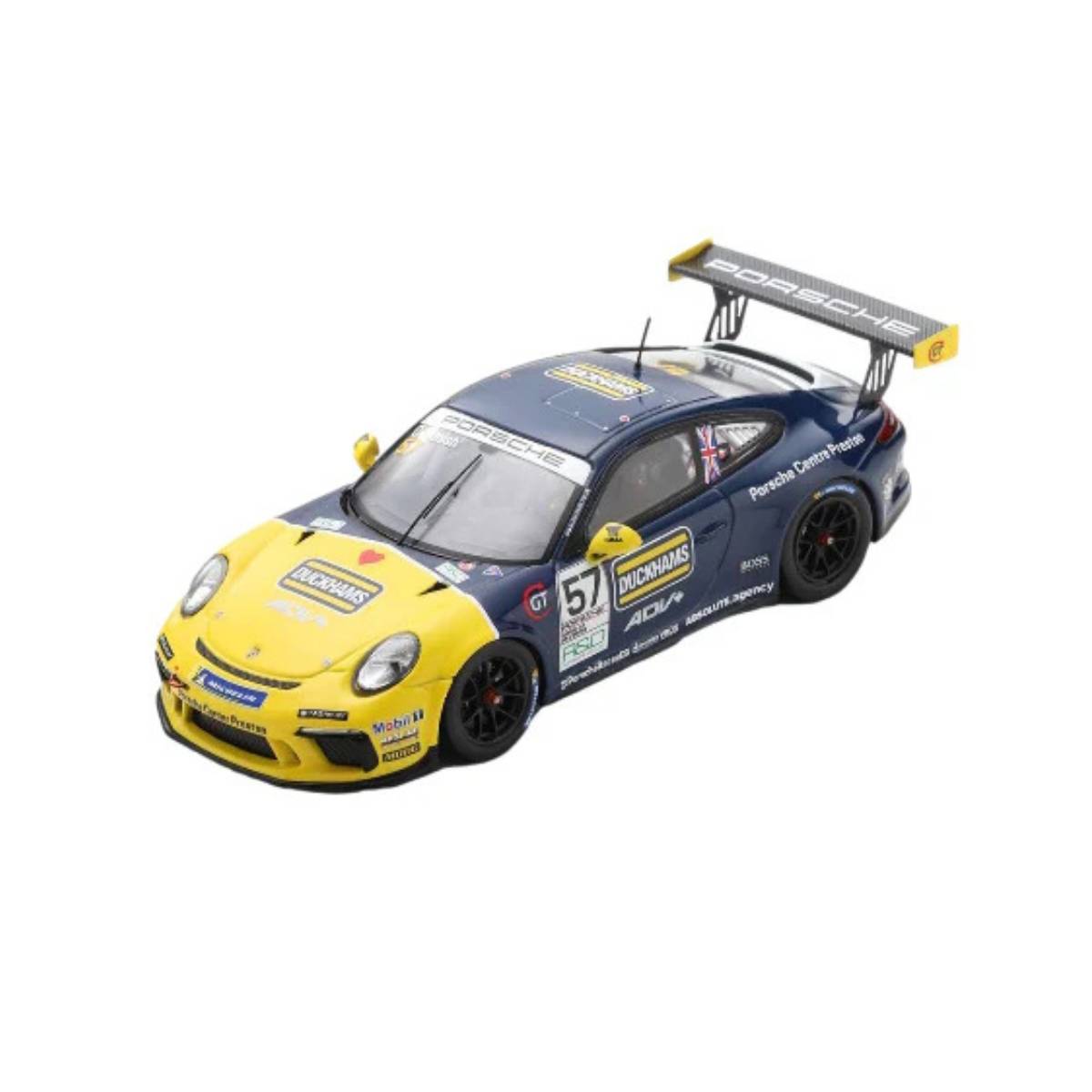 Porsche 911 GT3 Cup No.57 Porsche Carrera Cup Great Britain Champion 2021 - Dan Cammish - Limited 300.   - 1:43 Scale Resin Model Car