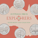 Australia 1988-94 $5 Explorers Silver Proof Coin Collection