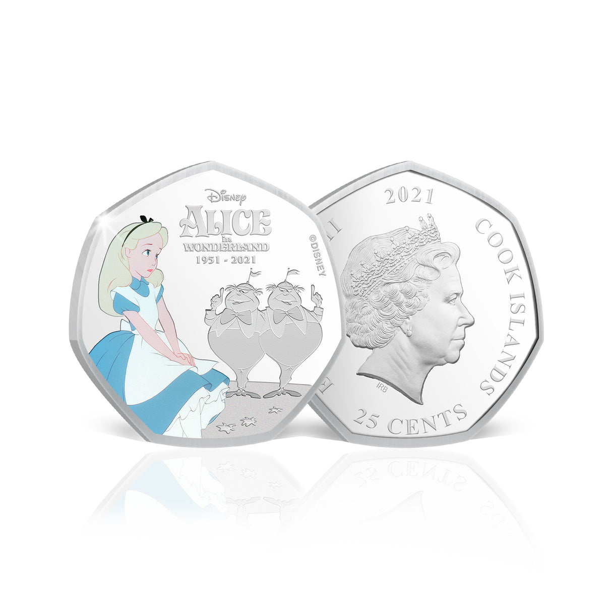 Alice in Wonderland 70th Anniversary 2021 25c That's Logic Silver-plated Prooflike Coin