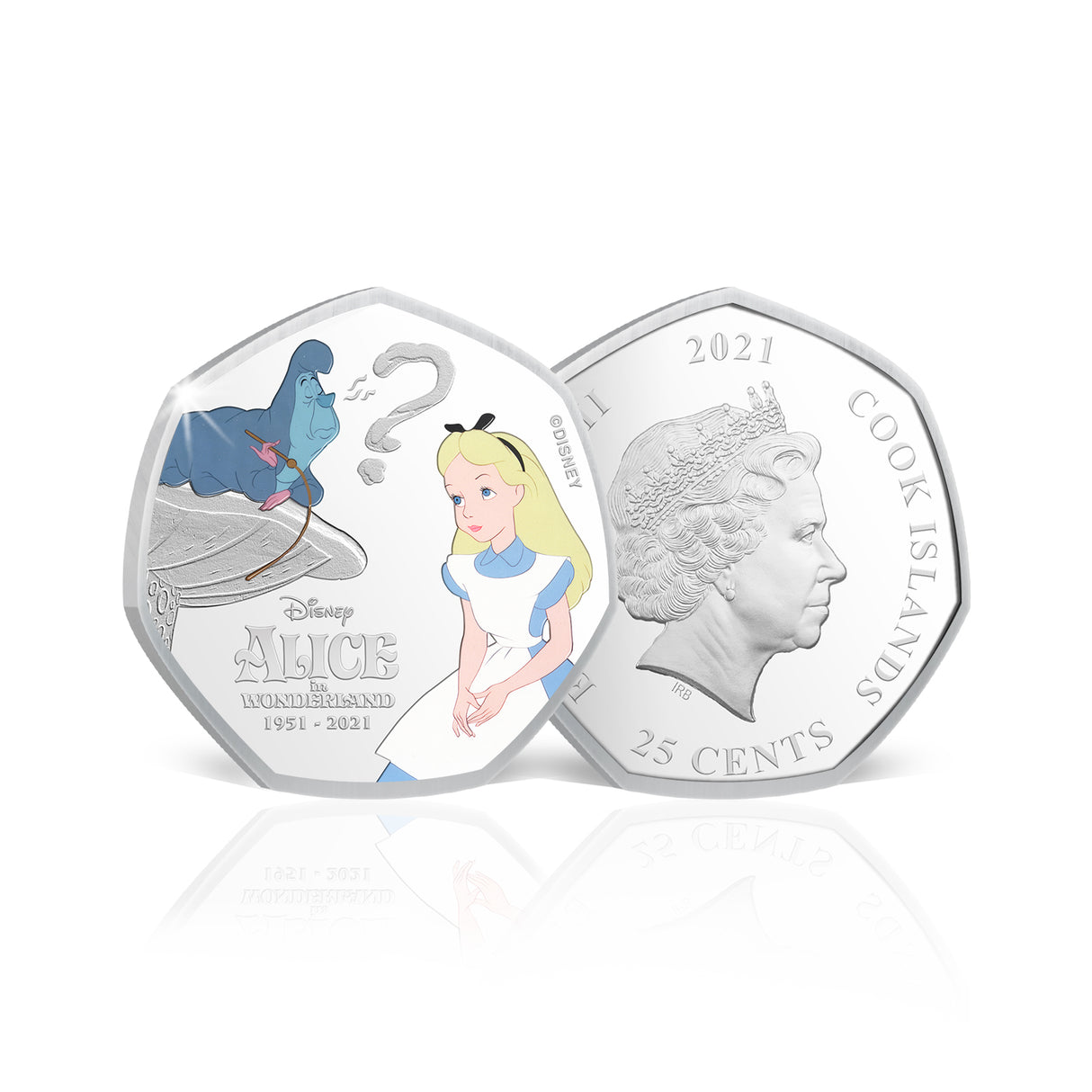 Alice in Wonderland 70th Anniversary 2021 25c Who Are you? Silver-plated Prooflike Coin