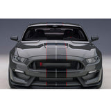 FORD SHELBY GT-350R  (LEAD FOOT GREY W/ BLACK STRIPES) - 1:18 Scale Composite Model Car