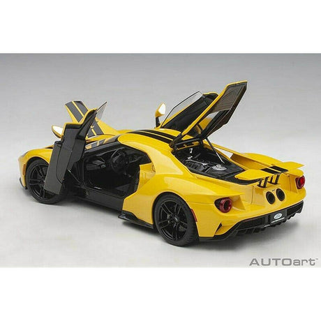 FORD GT 2017 (TRIPLE YELLOW/BLACK STRIPES) - 1:18 Scale Composite Model Car