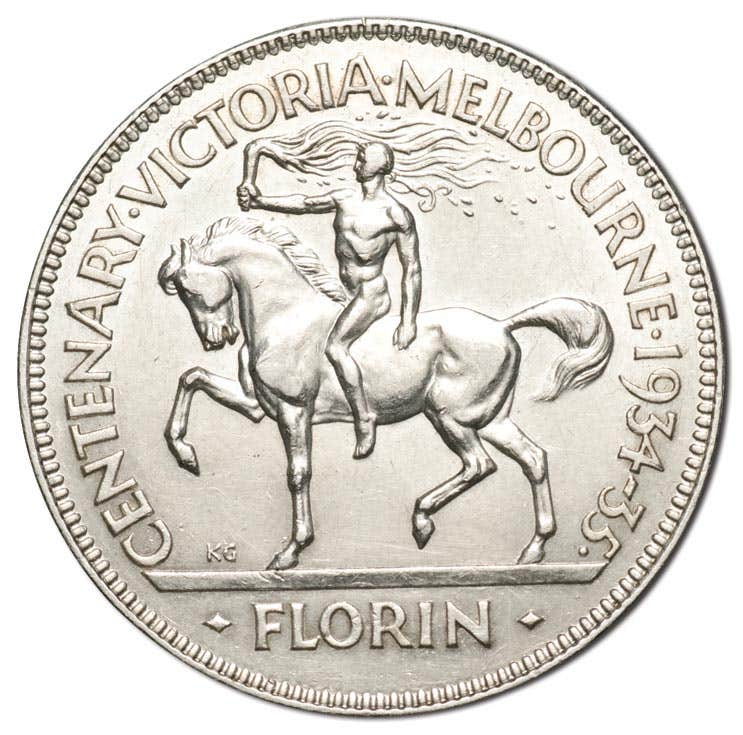 1934-35 Centenary Florin Extremely Fine