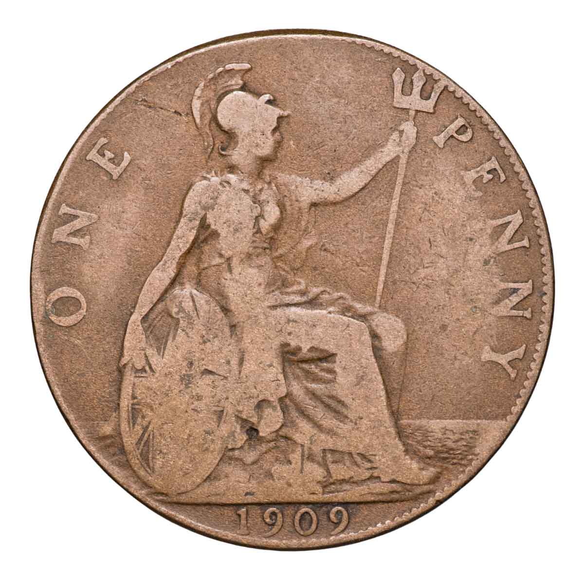 GB Edward VII 1909 1d Circulated