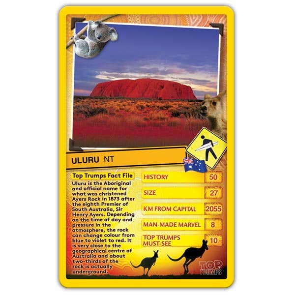 Australia - Top 30 Things to See Top Trumps Game