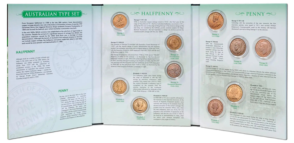 Halfpenny & Penny 10-Coin Type Set