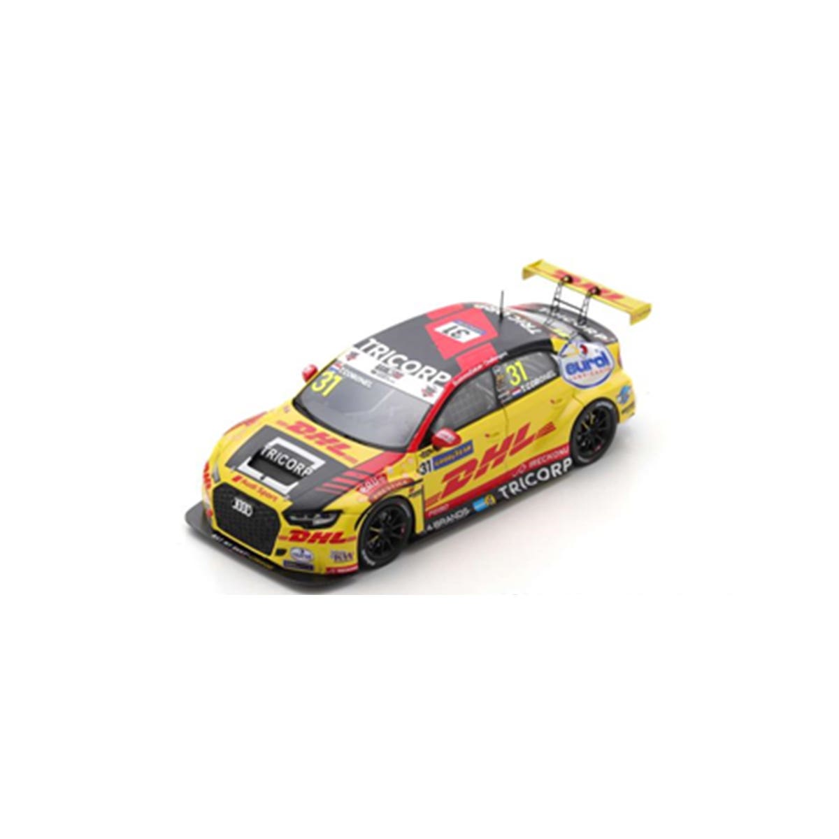 Audi RS 3 LMS No.31 Comtoyou DHL Audi Sport - Winner Race 2 WTCR 2020 Slovakia 2020 - Tom Coronel - 1:43 Scale Resin Model Car