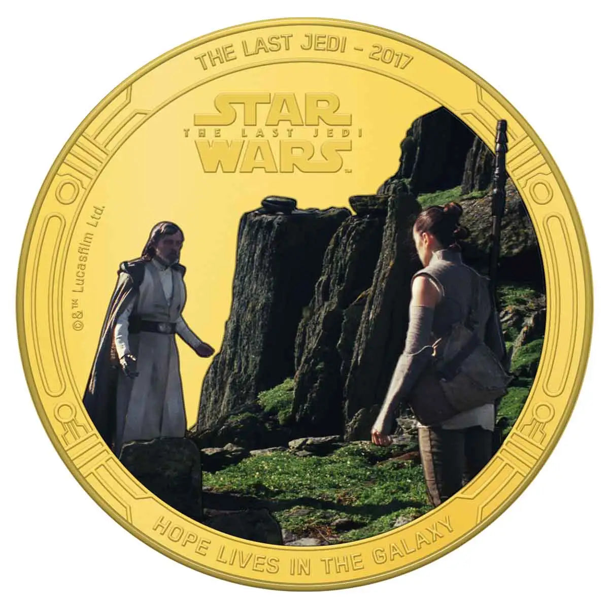 Star Wars Celebrations The Last Jedi 2017 Gold-plated Prooflike Commemorative