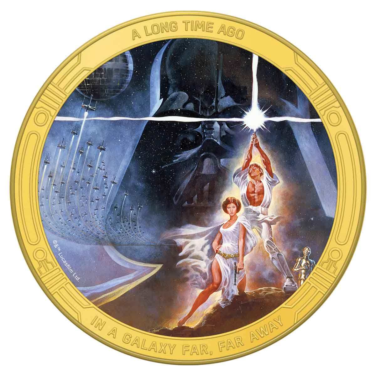 Star Wars Celebrations Poster 1977 Gold-plated Prooflike Commemorative