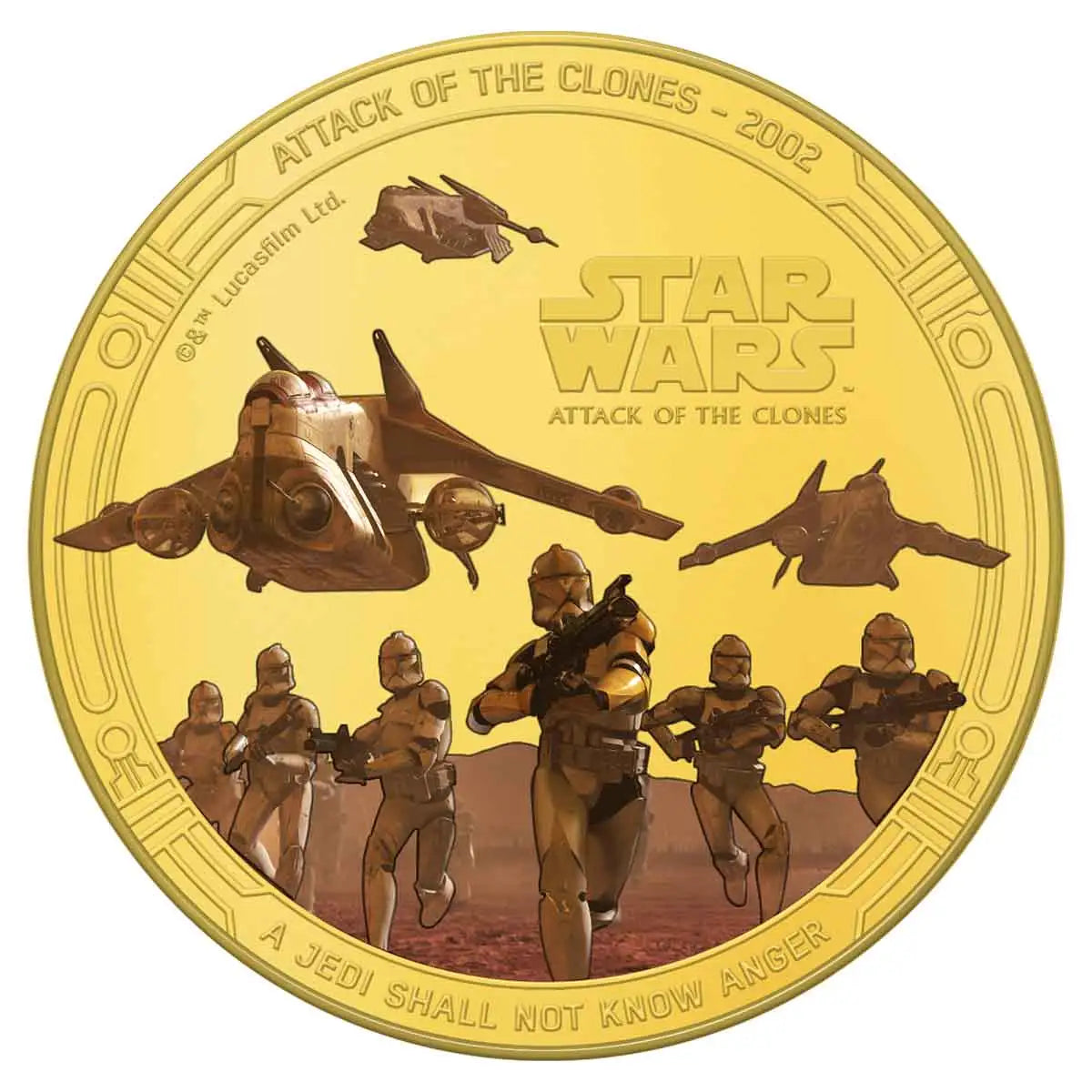 Star Wars Celebrations Attack of the Clones 2002 Gold-plated Prooflike Commemorative