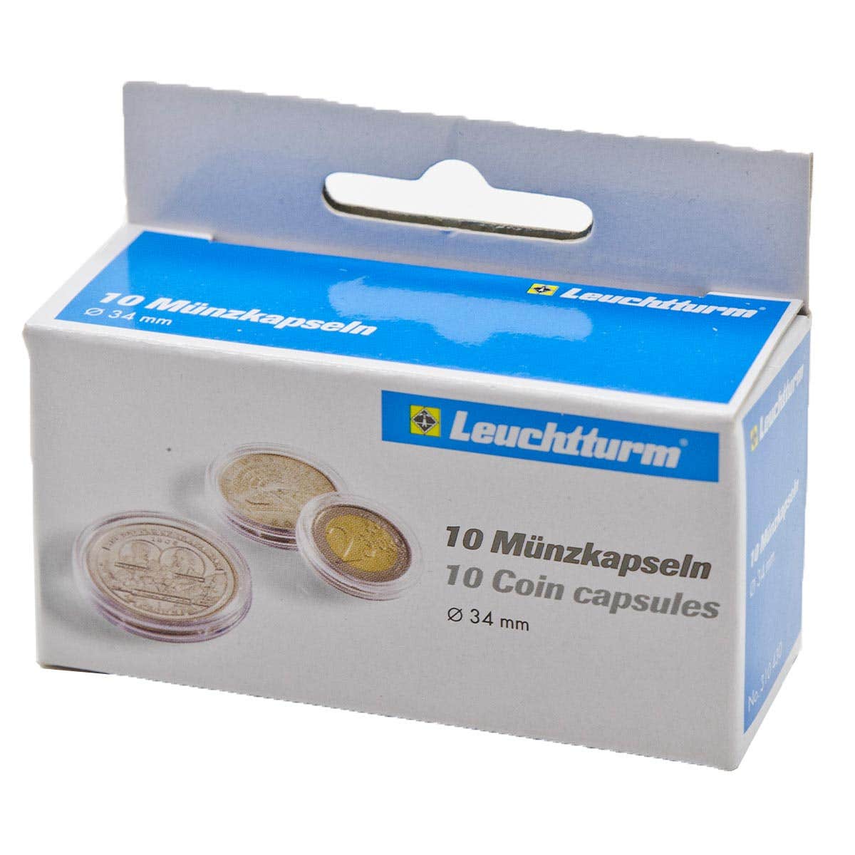 34mm Round Coin Capsules Box of 10