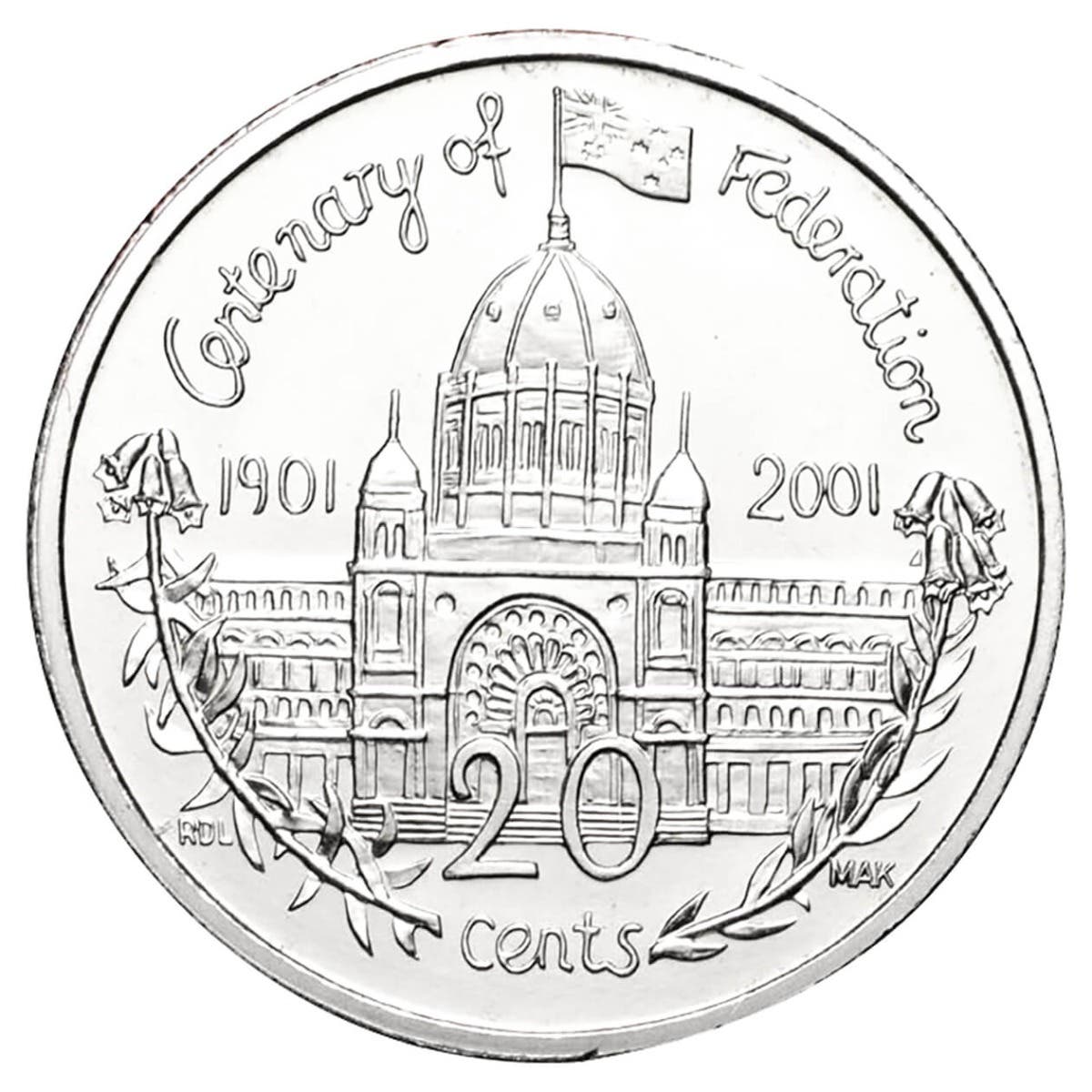 Centenary of Federation 2001 20c Victoria Cu-Ni Coin Pack