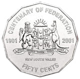 Centenary of Federation 2001 50c New South Wales Cu-Ni Coin Pack