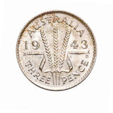 1943D Threepence Threepence Uncirculated