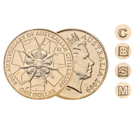 Australia Citizenship 60th Anniversary 2009 $1 Aluminium-Bronze Mintmark Uncirculated 4-Coin Set