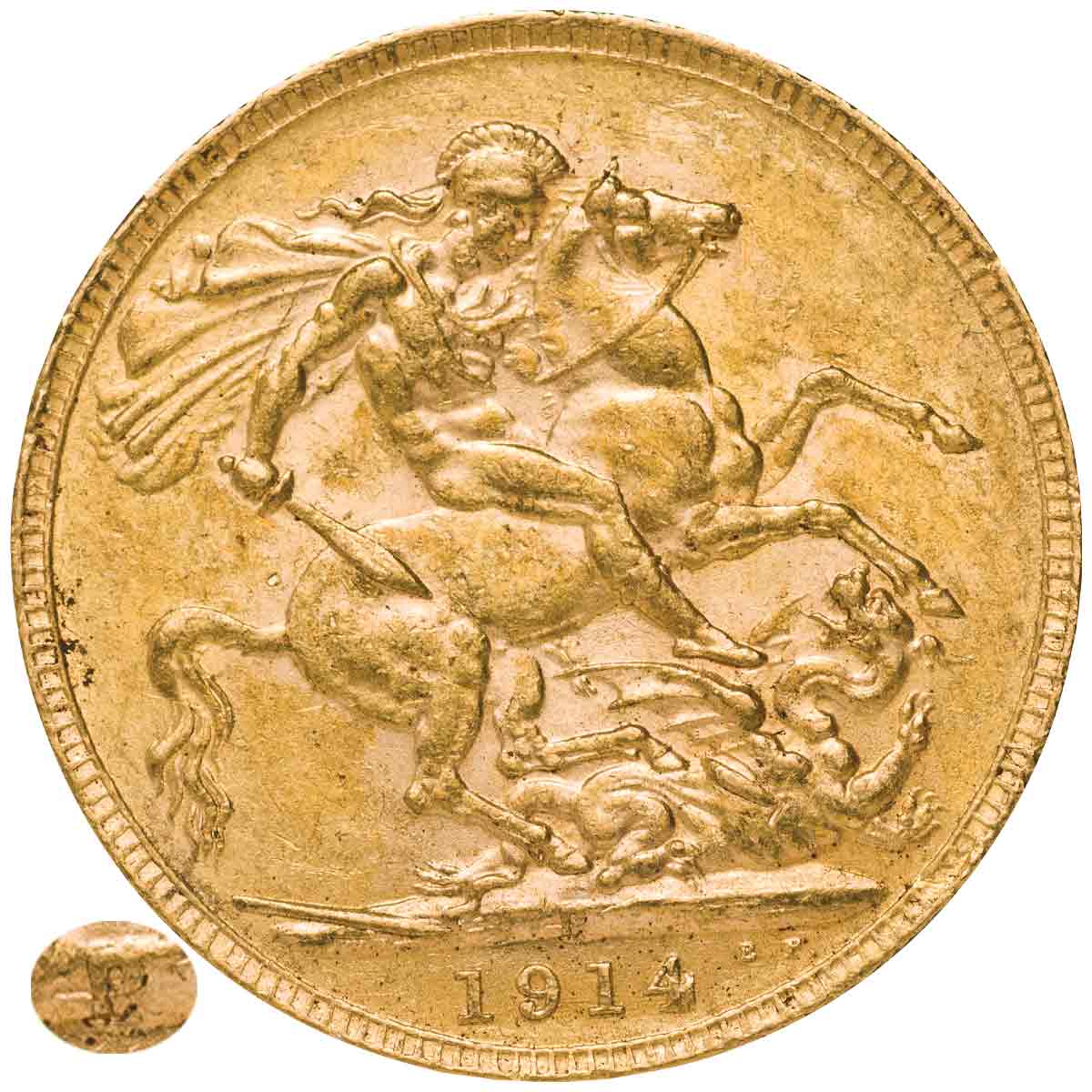 George V 1914P Gold Sovereign Extremely Fine-about Uncirculated