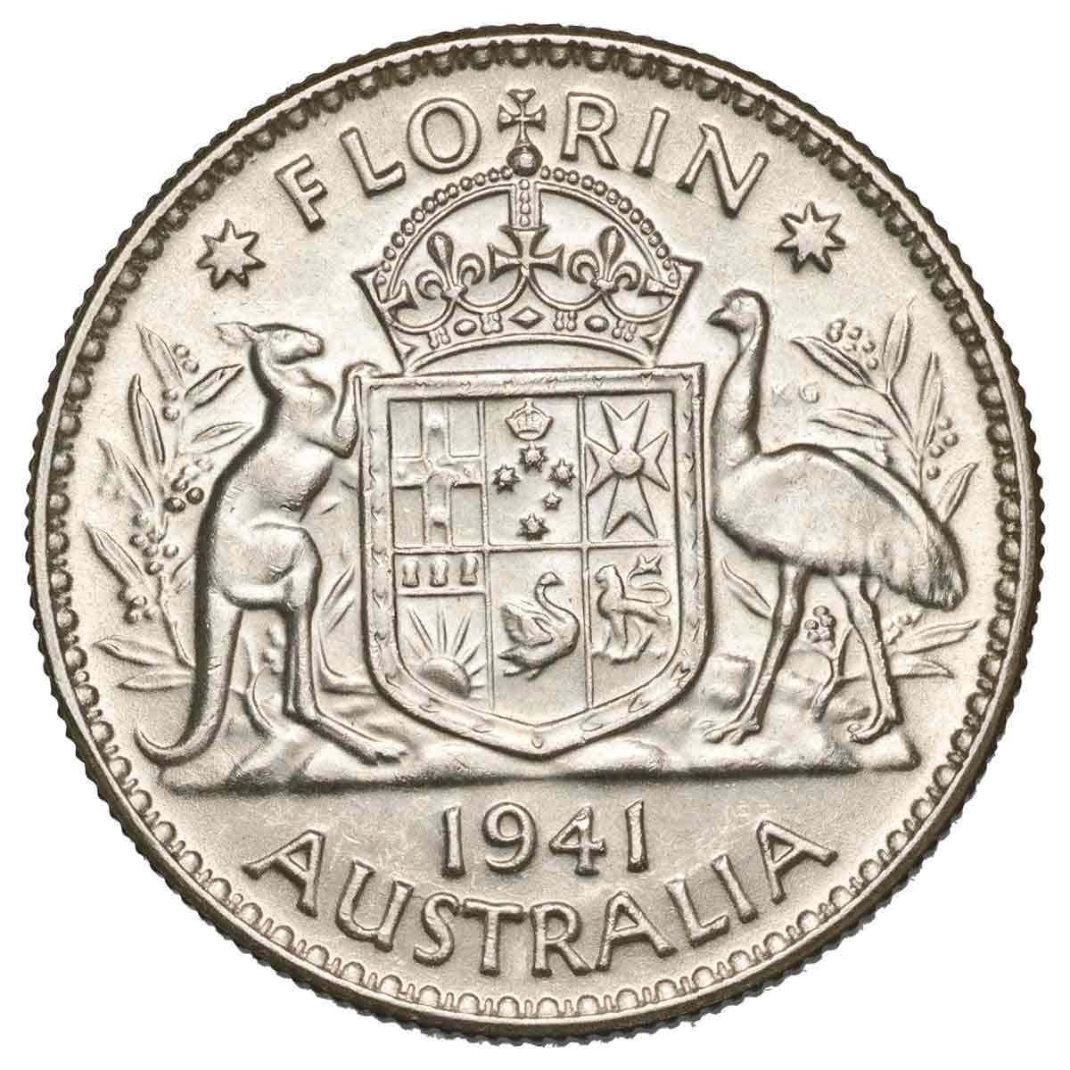 1941 Florin about Uncirculated