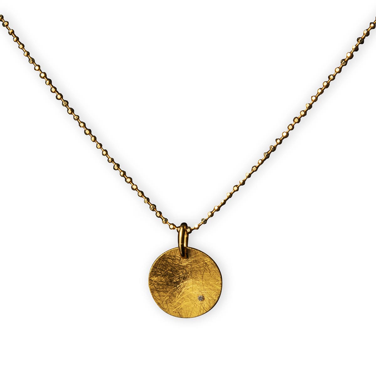 Gold Coin Blank Pendant with Chain