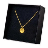 Gold Coin Blank Pendant with Chain