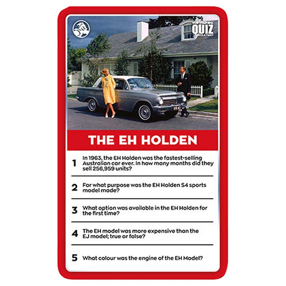 Holden Top Trumps Quiz Game