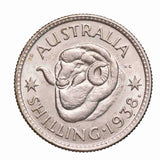 1938 Shilling about Uncirculated