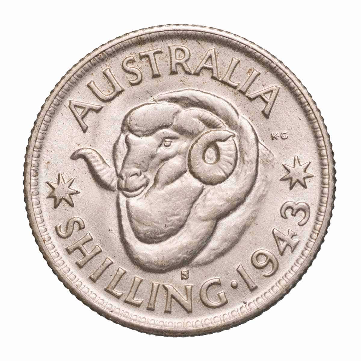 Australia George VI 1943S Shilling Choice Uncirculated Coin