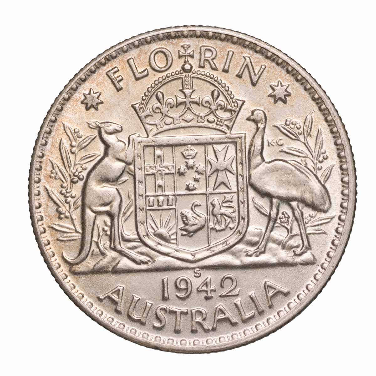 1942S Florin about Uncirculated