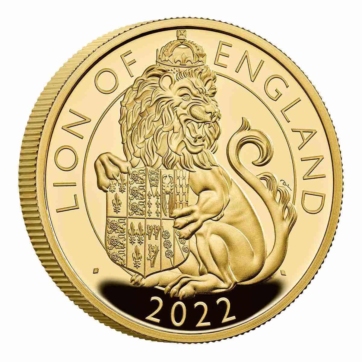 Royal Tudor Beasts The Lion of England 2022 £100 1oz Gold Proof Coin