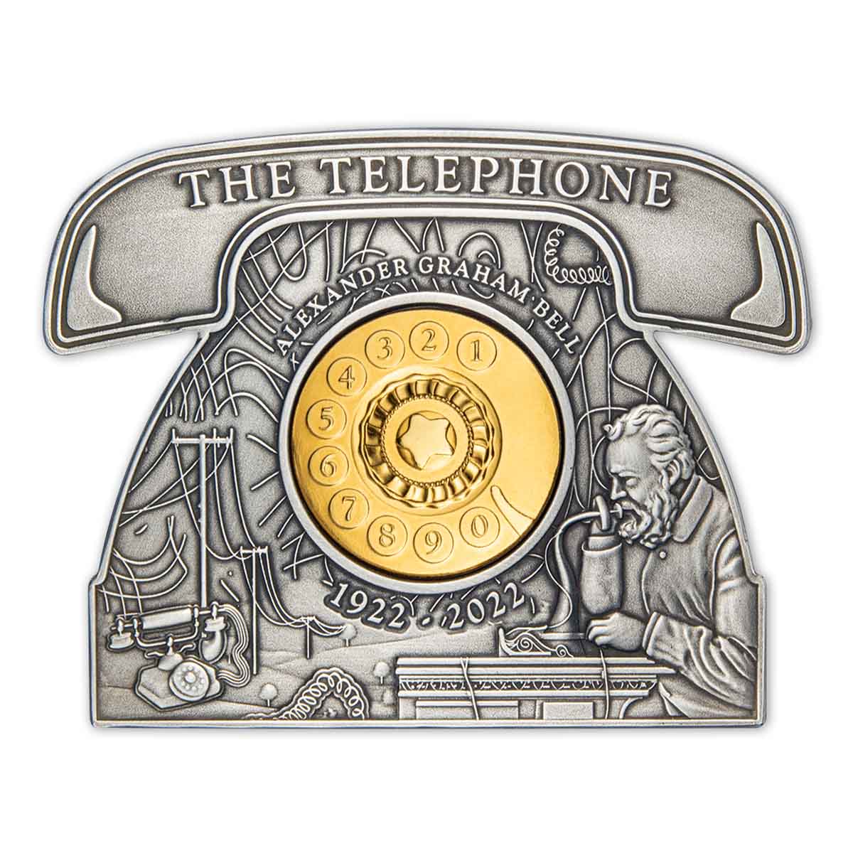 100th Anniversary of Alexander Graham Bell Telephone shaped 2022